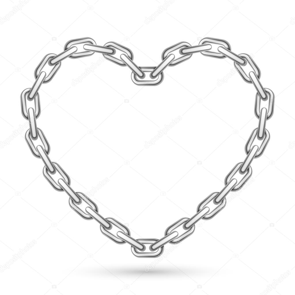 Metal Heart icon isolated on white background. 3D iLLustration