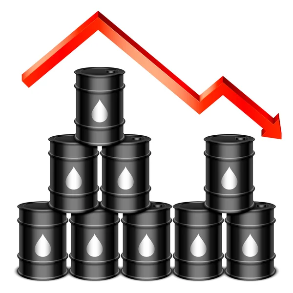 Conceito de queda do preço do petróleo — Vetor de Stock