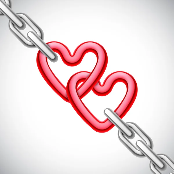 Heart Shaped Chain — Stock Vector