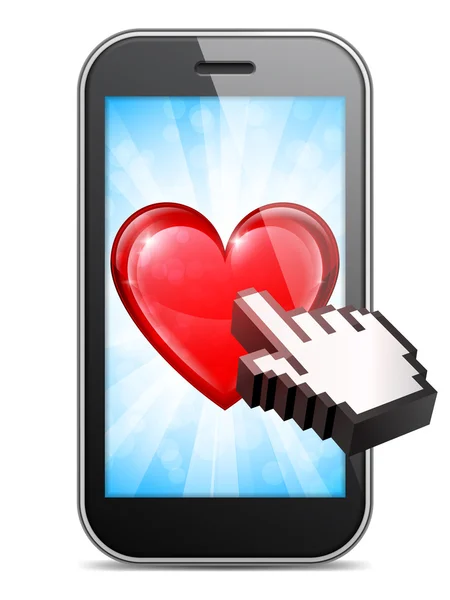 Mobiele liefde — Stockvector