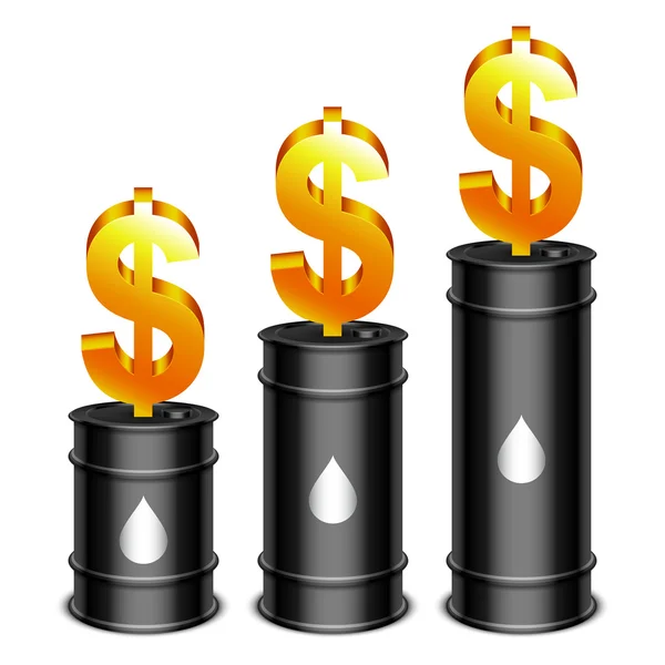 Oil Barrels and Dollar — Stock Vector