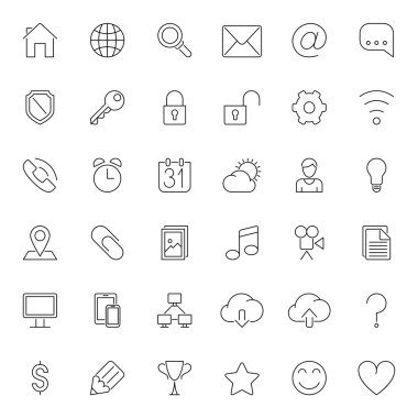 İnce çizgi Web Simgeler