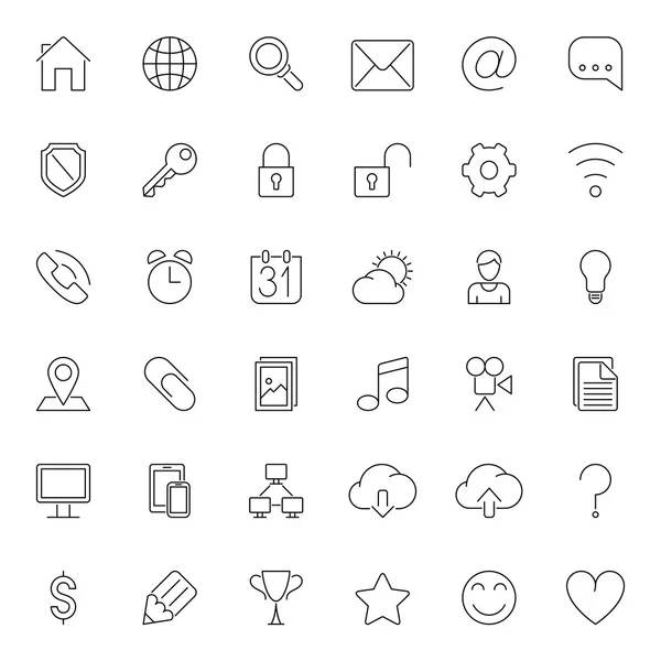 Dunne lijn Web Icons — Stockvector