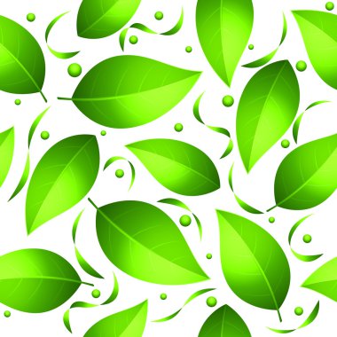 Yeşil yapraklar pürüzsüz desen