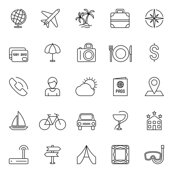 Iconos de viaje — Vector de stock