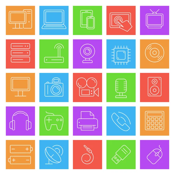 Iconos de Tecnología y Electrónica — Vector de stock