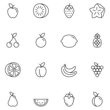 Meyve ince çizgi simgeler