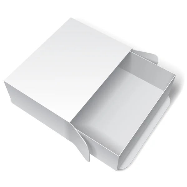 Caja de paquete blanco en blanco — Vector de stock