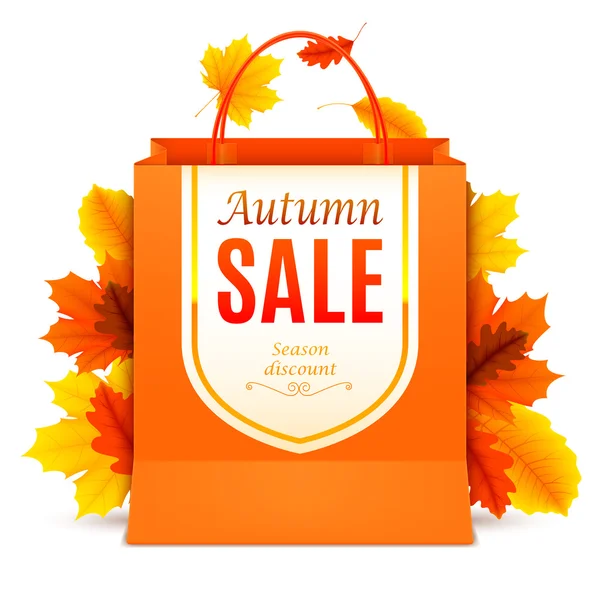 Höstens auktion shoppingväska — Stock vektor