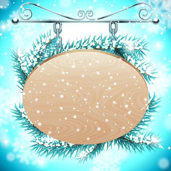 木板上雪背景 — 图库矢量图片