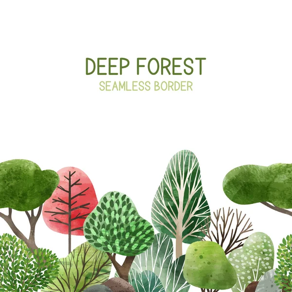 Éléments de forêt aquarelle, illustration vectorielle dessinée à la main. — Image vectorielle