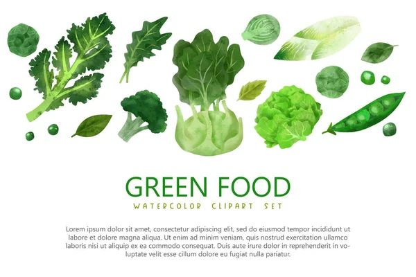 Sommar grönsaker banner, handritade vektor akvarell illustration — Stock vektor