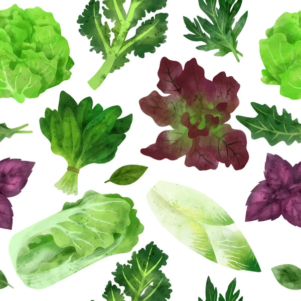 Légumes frais, motif sans couture, vecteur dessiné à la main — Image vectorielle