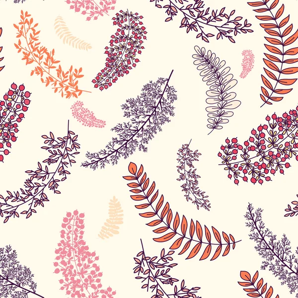 Autumn seamless pattern with branches — Stock Photo, Image