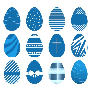 On iki Paskalya yumurtaları düz geometrik tarzı dizi