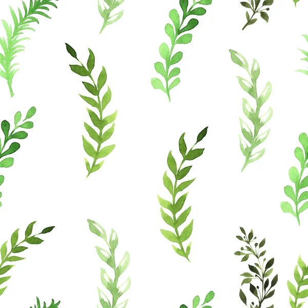 Seamless pattern of flowers painted in watercolor on white paper. Sketch of flowers and herbs. Wreath, garland of flowers. — Stock Photo, Image