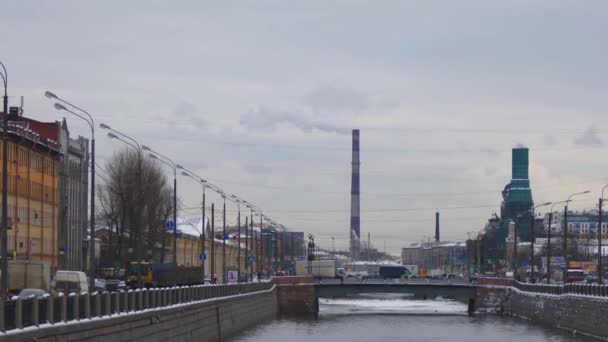 Puente del canal de Obvodnoy — Vídeos de Stock