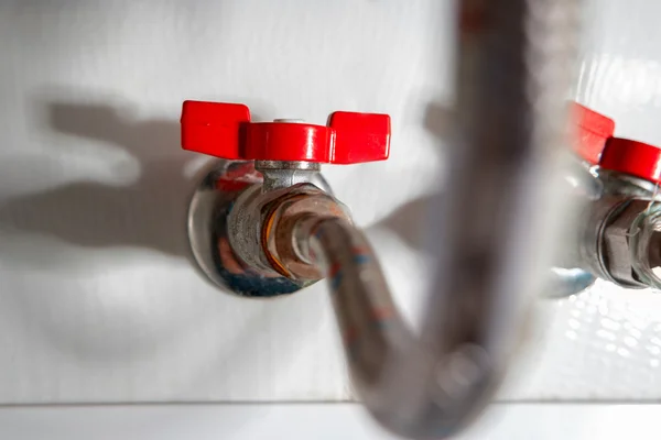 Water pipe connected in to the wall — Stock Photo, Image