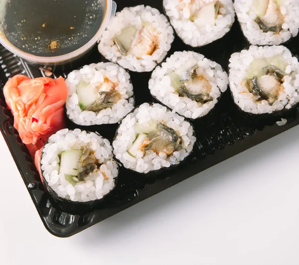 Open Sushi delivery box — Stock Photo, Image