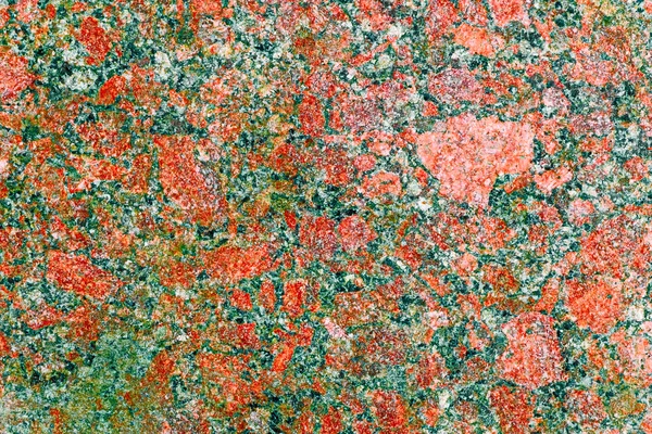 Granite surface structure texture. Construction and architecture background. Red and green-gray natural color. — Stock Photo, Image