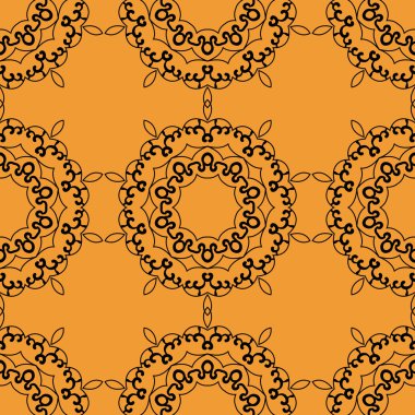 Mandala kartpostal duvar kağıdı karosu. Süs dikişsiz desen oryantal mandala sanat ilham tasarım. Vektör soyut arka plan.