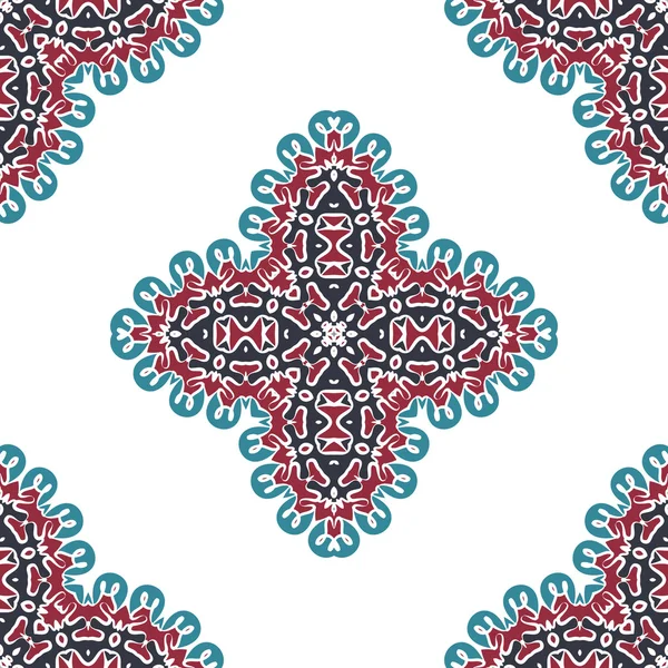 Seamless abstract arabic art background. Damask card. Endless decorative design indian geometric ornament. Persian pattern. Retro textile tile. — 图库矢量图片