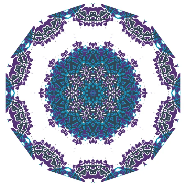 Ornamental round lace indian style. Islamic art. — Stockvector