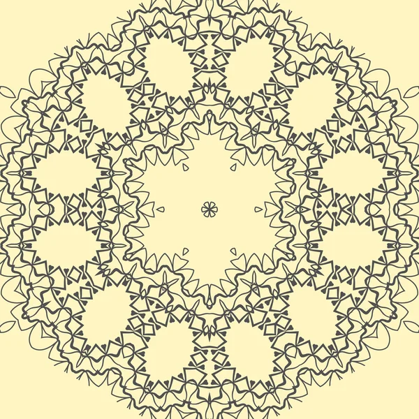 Imprimé mandala orné jaune — Image vectorielle