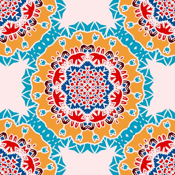 Carta da parati orientale senza fine. Seamless Mandala Tile — Vettoriale Stock