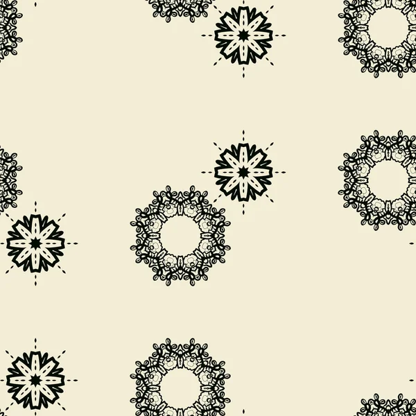 Irregular ornamental outlined floral tile, seamless — Wektor stockowy