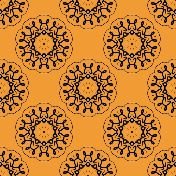 Oryantal kına boyama dayalı simetrik dikişsiz duvar kağıdı deseni.