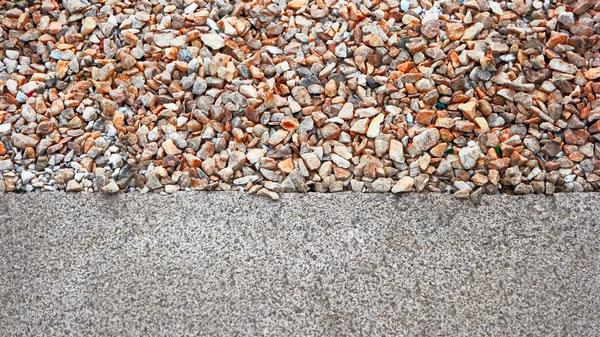 Half cement half gravel background — Stock Photo, Image
