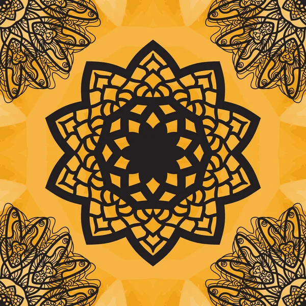 Yoga Ornament, kaleidoscopic floral  yantra. Seamless ornament lace. Oriental vector pattern. Islamic,Arabic, Indian, Turkish, Pakistan, Chinese, Asian, Moroccan, Ottoman motifs. Mandala outlined. — Stock Vector