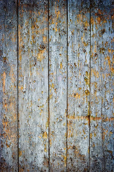 Damaged Wood Plank Texture Covered Peeling Paint Background Old Panels — Stok fotoğraf