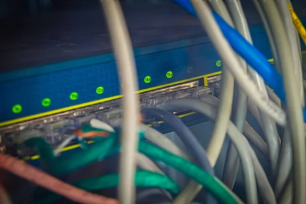 Network Internet Router Server Rack Data Center Lot Net Patch — Stock Photo, Image