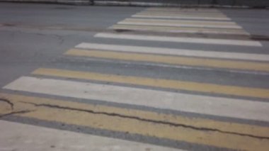 Pedestrian zebra crossing in Russia needs repair