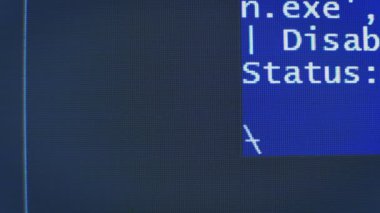 Status - failed screen message from coding system, copyspace
