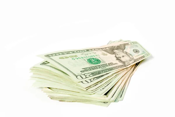 20 dollars bill. Wide angle view. Isolated over white. Business concept — Stock Photo, Image