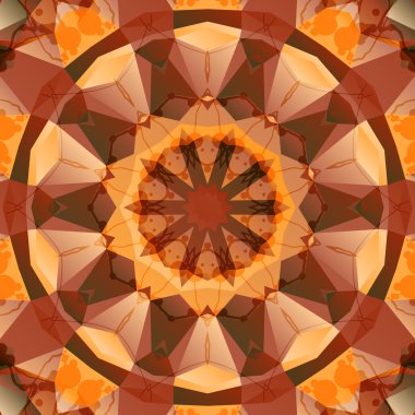 Sorunsuz kahverengi kaleydoskop mandala tasarım