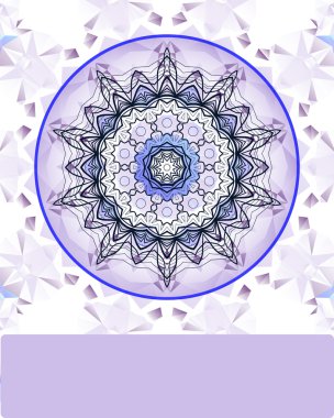 Menekşe vintage vektör desen. El soyut mandala çekilmiş. Dekoratif retro stilize çiçek. Boş afiş, davetiye, düğün kartı, scrapbooking ve diğerleri. Oryantal vektör tasarım öğesi.