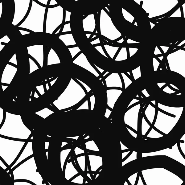白い背景にさまざまなサイズの抽象的な黒い形。シームレスなアート デザイン — ストックベクタ