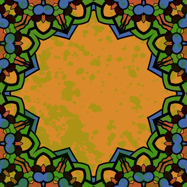 Art floral islamique. Cadre oriental stylisé pour le texte en couleur verte . — Image vectorielle