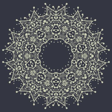 Mandala özetliyor gri arka plan üzerinde içinde. El ilanı kartı için vintage dekoratif öğe. El kabile stili tasarım çekilmiş. İslam, Arap ve Hint, Osmanlı motifleri.