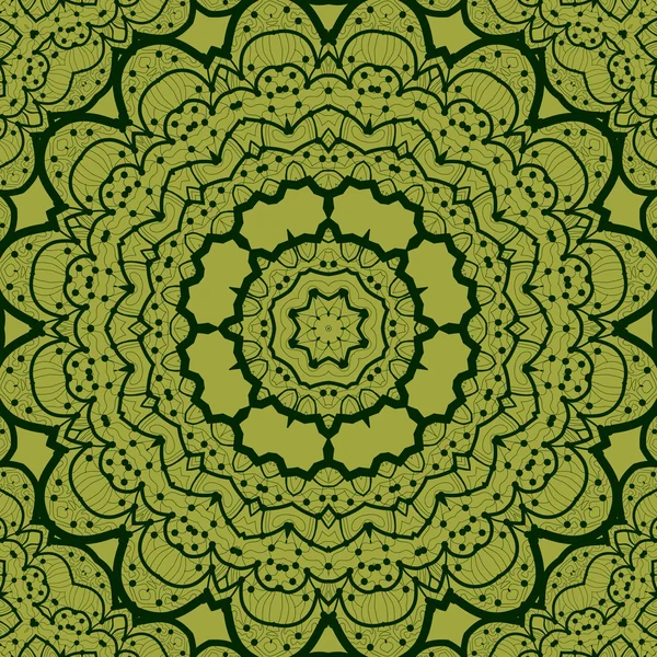 Grüne nahtlose Mandala. Vinatge-Element. Stammeskunst inspirierte Design. Kunst dekorative Elemente. — Stockvektor
