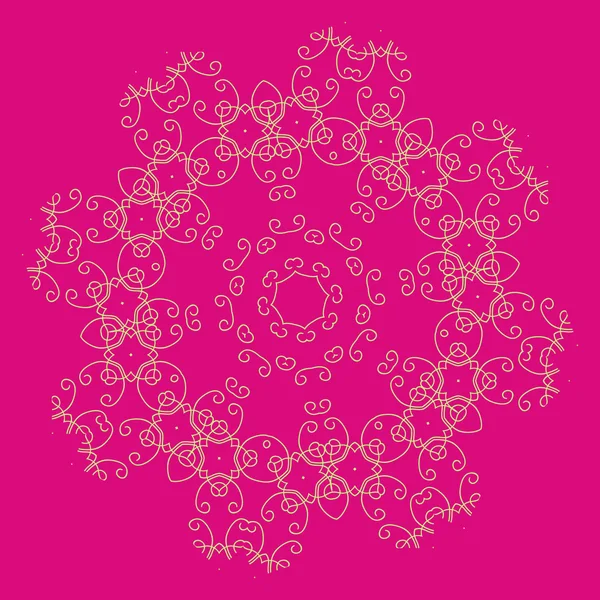 Ornament on the pink ethnic background — Stock Vector