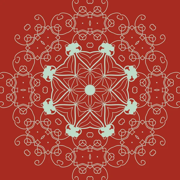 Marco redondo decorativo. Adorno floral vector abstracto. Diseño de patrón de encaje . — Archivo Imágenes Vectoriales