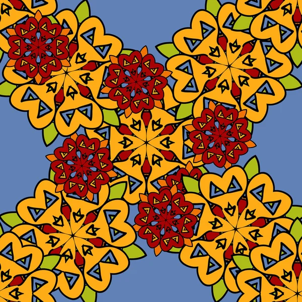 Modèle de fleurs stylisées abstraites vectorielles sans couture. Fond sans fin dans le style oriental — Image vectorielle