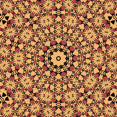 Sorunsuz vektör desen. Oryantal alışılmadık sonsuz mandala
