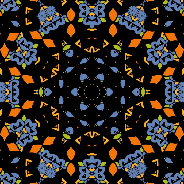 Modèle sans couture vectoriel. Mandala oriental motif tribal sans fin — Image vectorielle