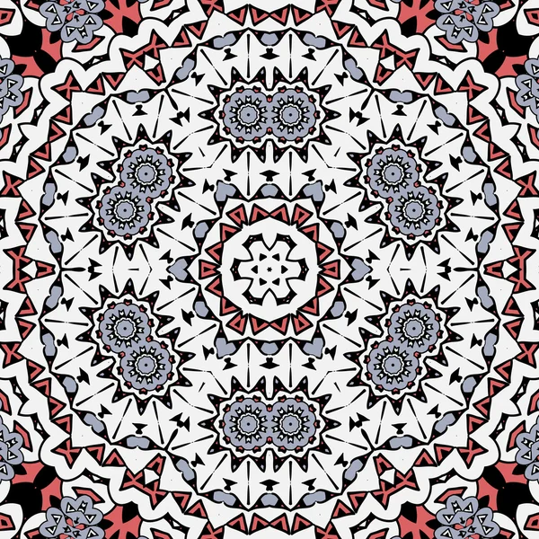 Abstrato círculo ornamentado mandala floral, ornamento, padrão infinito, rendas redondas, flor, vetor — Vetor de Stock